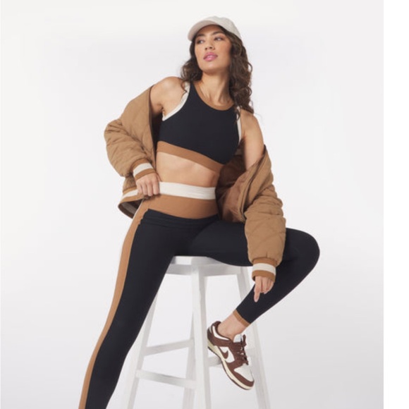 Stylish 2 pc Black and Brown Glyder  Activewear Set - Picture 1 of 7